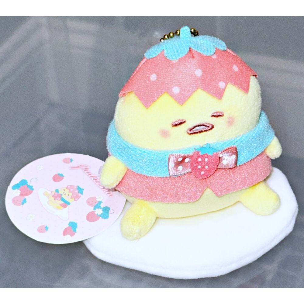 2025 Sanrio Gudetama Mascot Toy Plush Doll Strawberry Cheek Munyugurumi - Picture 2 of 6